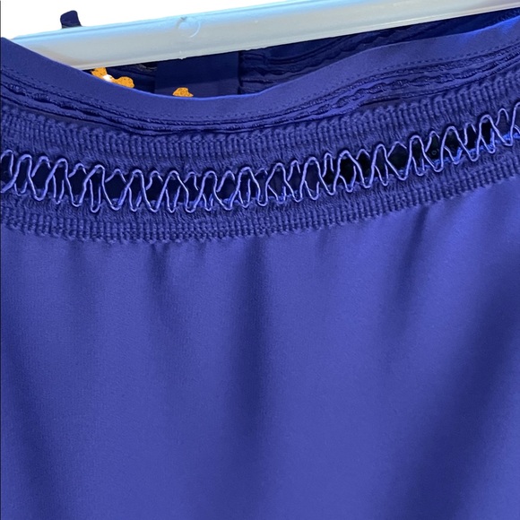 Beautiful rich purple top with embroidered detailing. - Picture 3 of 14